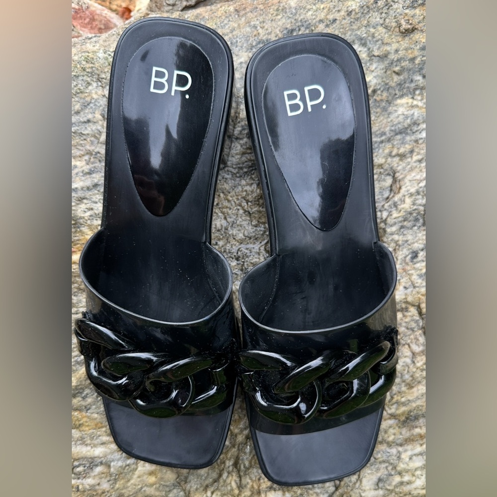 BP Black Chain Detail Mules